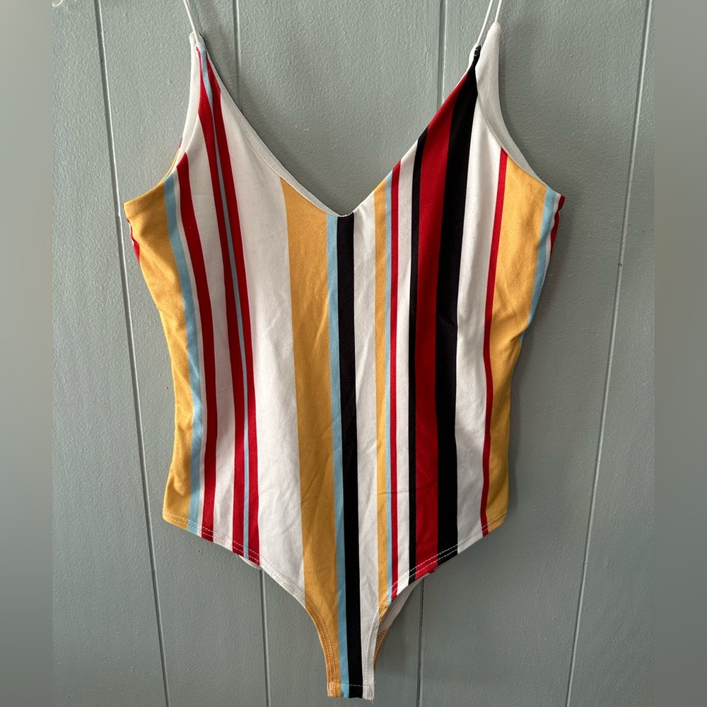 Women’s Multi-color Striped Bodysuit. Size XS